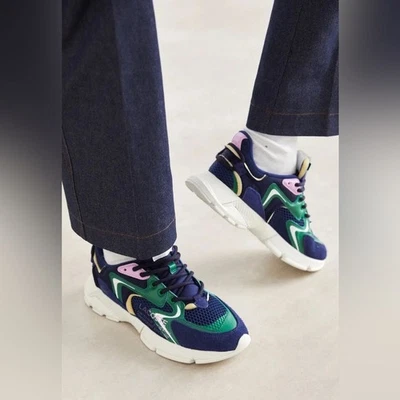 Lacoste Unisex Adult L003 Neo Suede Sneakers / Blue/Green Size 6 - Image 1 of 4
