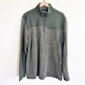 Eddie Bauer Fleece Mens TL Gray 1/4 Zip Pullover Sweater Jacket - Picture 1 of 9