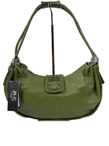 Borsa a mano Marc Chantal nuova verde doppio manico in pelle tracolla - Foto 1 di 16