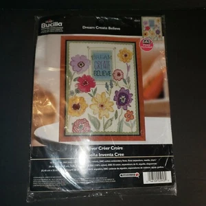 Bucilla Counted Cross Stitch Kit DREAM CREATE BELIEVE 45953 - Picture 1 of 2