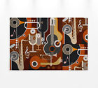 Abstrakte Kunst Leinwandbild Orange Braun Gelb 90x60 DD120418 Wandbild Leinwand