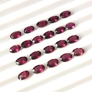 Pinkish Purple Rhodolite Garnet 4X6 mm Oval Faceted Natural Gemstone 21 Pieces - Picture 1 of 5