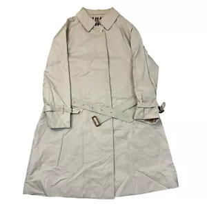 Burberrys London Mac Trench Coat Long Nova Belted Long Beige Womens 14 - Picture 1 of 14