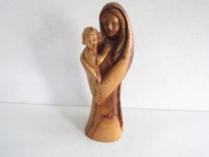 Estatua de madera de olivo tallada a mano de colección María y Jesús hecha en Belén 7" - Imagen 1 de 5