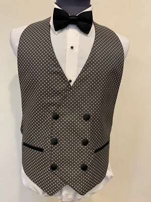 6 Button Double Breasted Geometric Patterned Formal Vest eight different colors  - Image 1 of 4