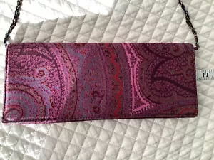 Ann Taylor Purple Clutch Purse With Beaded Detachable Strap - Picture 1 of 5