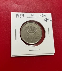 1984 25 PTAS SPAIN COIN - NICE WORLD COIN !!! - Picture 1 of 2