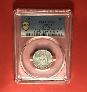JAMAIKA - 1975 - HERAUSRAGENDE 1 C MÜNZE ( F.A.O ), BEWERTET VON PCGS SP64. - Bild 1 von 4