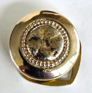 Vintage Gold Tone Embossed Round Scarf Clip 1" - Picture 1 of 4