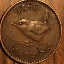1950 UK GB GREAT BRITAIN FARTHING COIN