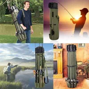Fishing Rod/Reel, Multi Pole and Tackle Canvas Carrying Bag. Unique, Convenient. - Picture 1 of 11