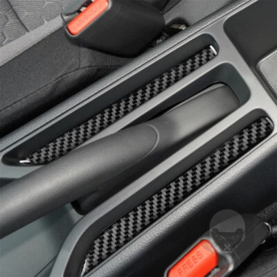 Tira decorativa inferior de freno de mano de fibra de carbono para Honda Fit 2020+ 2 piezas Foto 1 de 4