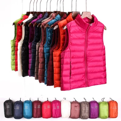 Womens Ultralight Down Jacket Vest Puffer Vest Coat Sleeveless Waistcoat Outdoor - Image 1 of 4