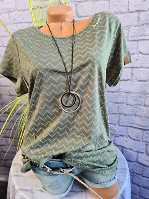 Ragwear Shirt Tunika 44 bis 50 Kurzarm Khaki Rundhals (3 651) NEU