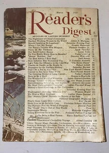 Readers Digest March 1959 James Michener Jack Benny Hal Borland Kenneth Roberts - Picture 1 of 4