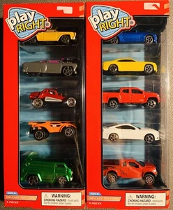 Lot - 2 Play Right 5 Piece Die Cast Toy Cars New Sealed Box Total 10 cars Age 3+ - Picture 1 of 2