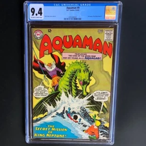 Aquaman #9 (1963) 💥 CGC 9.4 OW-W 💥 Rare! Ad for Metal Men #1 DC Comics - Picture 1 of 6
