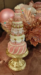 Deko Torte Pink Gold Brocante Vintage  8 x 21cm Clayre & Eef - Bild 1 von 2