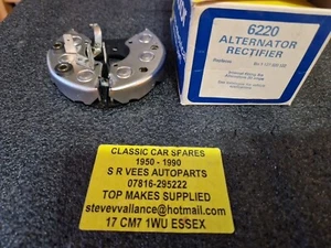 CLASSIC BOSCH 30 AMP ALTERNATOR REACTIFIER (INTERMOTOR 6220), ALFA,FORD ,RENAULT - Picture 1 of 4