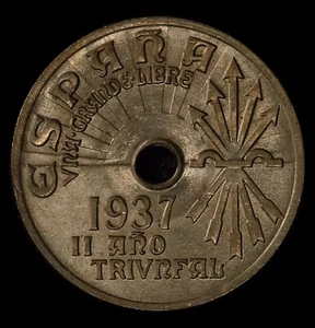 Spain 1937 25 Centimos - Picture 1 of 2