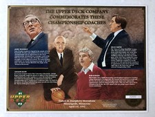 1991-92 Upper Deck Sheet NBA Championship Coaches College Basketball