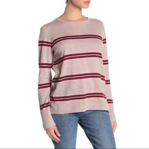 360 Sweater Brianne Stripe Print Sweater Crewneck NWT - Picture 1 of 7