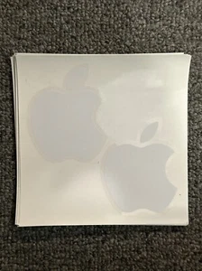 2 VTG 1980s Apple Computer White Logo Sticker Decal 3x2" NEW Apple LOGO Stickers - Picture 1 of 3