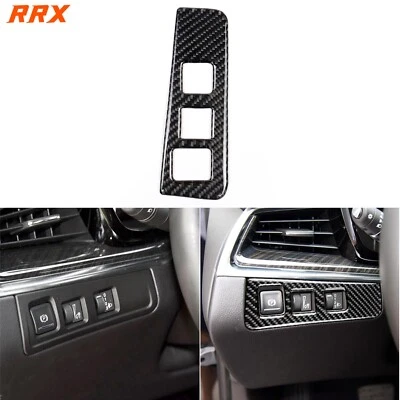 Cubierta de interruptor de faro interior de fibra de carbono real para Cadillac XT5 XT6 2016-2025 Foto 1 de 4