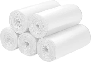 150 Fodere Pattumiera a Pedale Bianche 35L - 100% Plastica Riciclata - Manico Cravatta Sacchetti Rifiuti - Foto 1 di 11