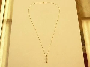 10k Gold 3 Diamant Charm Anhänger Halskette - Bild 1 von 8
