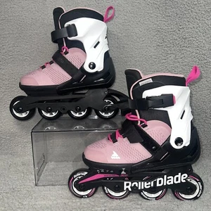 Rollerblade MICROBLADE G Skate Youth Sz US 5.0-8.0 Pink White Inline Adjustable - Picture 1 of 12