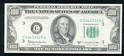 FR 2161-C 1950-D $100 FRN FEDERAL RESERVE NOTE PHILADELPHIA, PA GEM UNC - Image 1 of 2