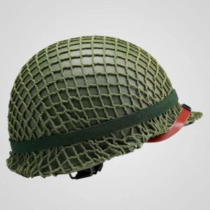 WW2 US M1 Army Replica Helmet Net Paratrooper Coarse Cotton Net Cover Mud Color - Picture 1 of 2