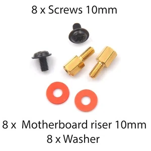 24PCS Ordinateur PC Vis Standoffs Kit Étui pour Carte Mère Boîtier Disque Dur Ventilateur UK - Photo 1/6