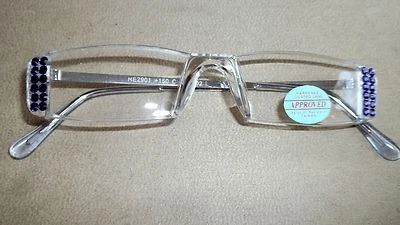 !!! ¡LECTORES DE GAFAS DE LECTURA DE CRISTAL PÚRPURA CON FINOS CRISTALES EUROPEOS 1,25!! Foto 1 de 2