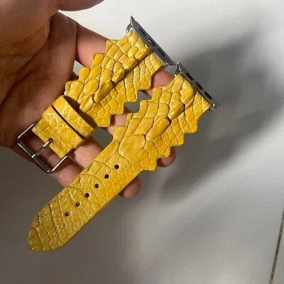 Correa de reloj de cuero genuino amarilla tamaño 24 mm/22 m Foto 1 de 4