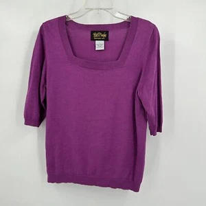 Bob Mackie Wearable Art Women Silk Blend Sweater Size L Square Neck Quiet Luxury - Picture 1 of 7