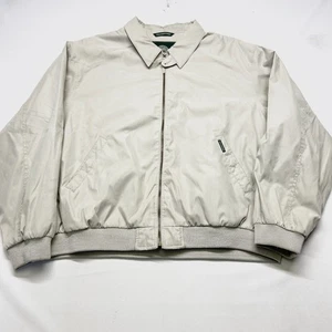 Weatherproof Harrington Jacket Mens 2XL Beige Nylon Windbreaker Casual Full Zip - Picture 1 of 16