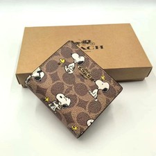 COACH 財布 Coach Signature Brown Red Accordion Zip Around Wallet F87717 for