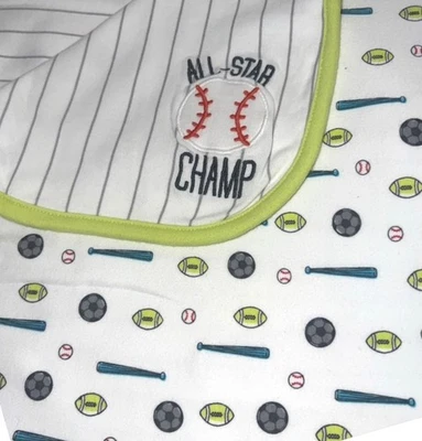 Just One You Carter’s All-Star Champ Blanket Baseball Sports Theme 24x30 - Image 1 of 4