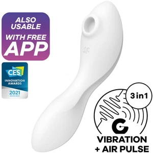 SATISFYER CURVY TRINITY 5 ESTIMULADOR Y VIBRADOR APP - AZUL - Imagen 1 de 16