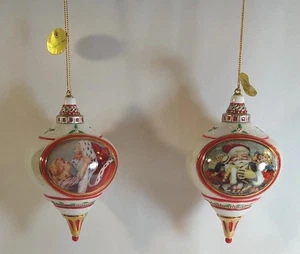 Bradford ed Christmas orn Santa Millennial 1999/2000 Porcelain Heirloom Vtg Joy  - Picture 1 of 19