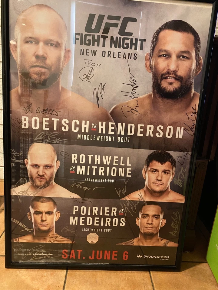 UFC Fight Night New Orleans (#68) - Boetsch vs. Henderson - SIGNED BY FULL CARD - Image 1 of 4