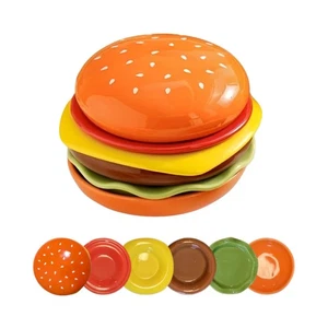 Burger Appetizer Plates Set, 6-Layer Hamburger Small Plate Sets for Dessert &... - Bild 1 von 7