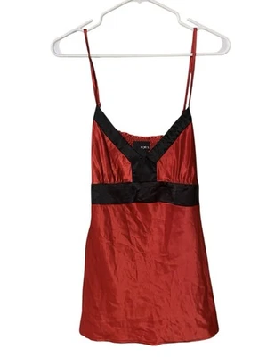 Y2K 混合大号缎面婴儿娃娃迷彩上衣红色黑色丝带装饰领带 Coquette — 第 1/4 张图片