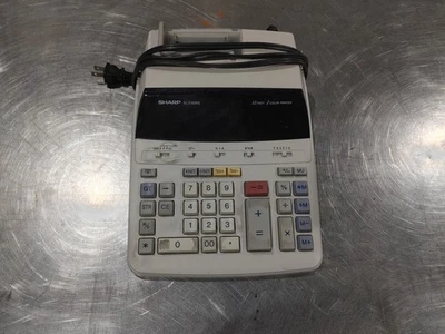 SHARP 12 Digit Adding Machine Model EL-2192RII 2 Tone Printer Tested Working - Image 1 of 4