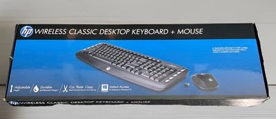 New Sealed HP Wireless Classic Desktop Keyboard and Mouse LV290AA Black - Image 1 of 4