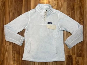 Pullover blanco a presión 1/4 polar Patagonia talla S para mujer - Imagen 1 de 12