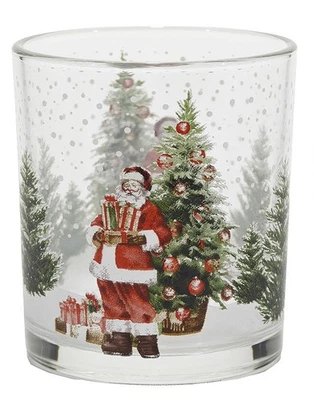 COSE DA CASA Bicchieri in vetro decoro natalizio rosso decorazione tavola di natale addobbi d