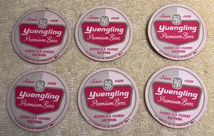 6 Pack Yuengling Premium Beer Coasters Pottsville, PA - America's Oldest Brewer - Picture 1 of 3